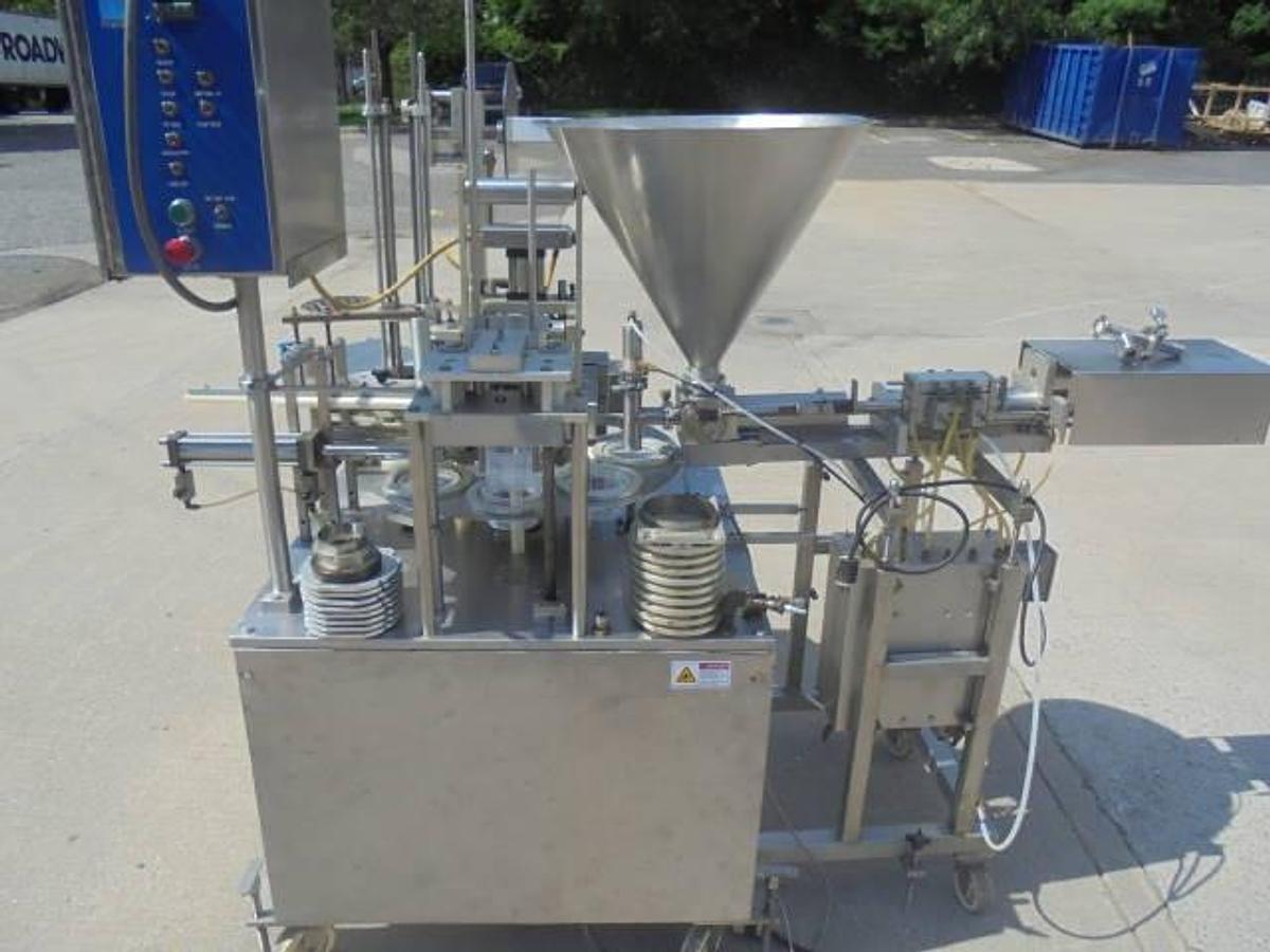Used Autoprod RO-A3 Rotary Cup Filler/Sealer/Capper, 50 Per Minute