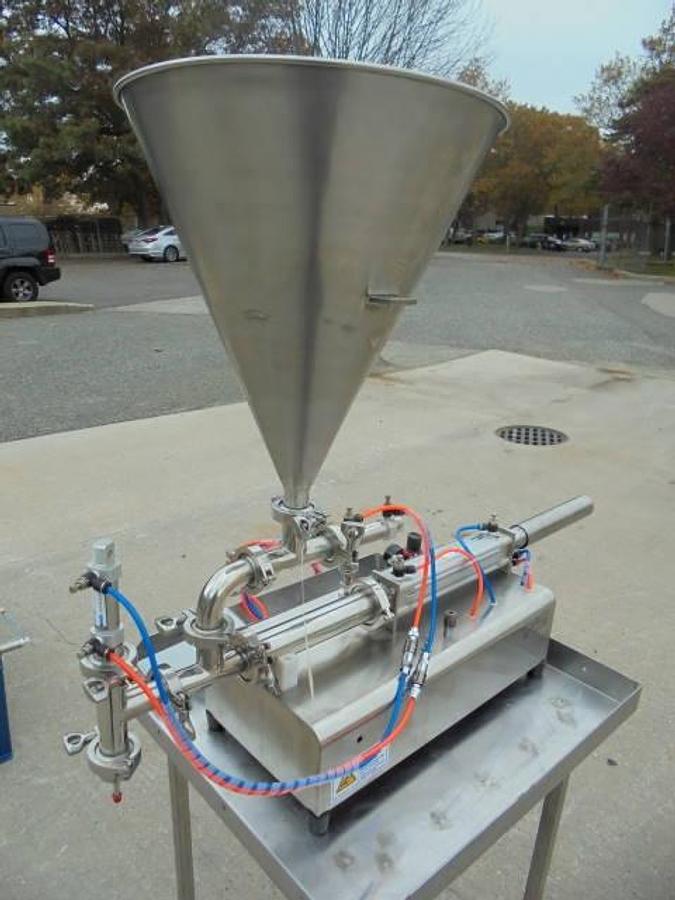 Used Single Piston Air Operated Tabletop Filler, Stainless Steel