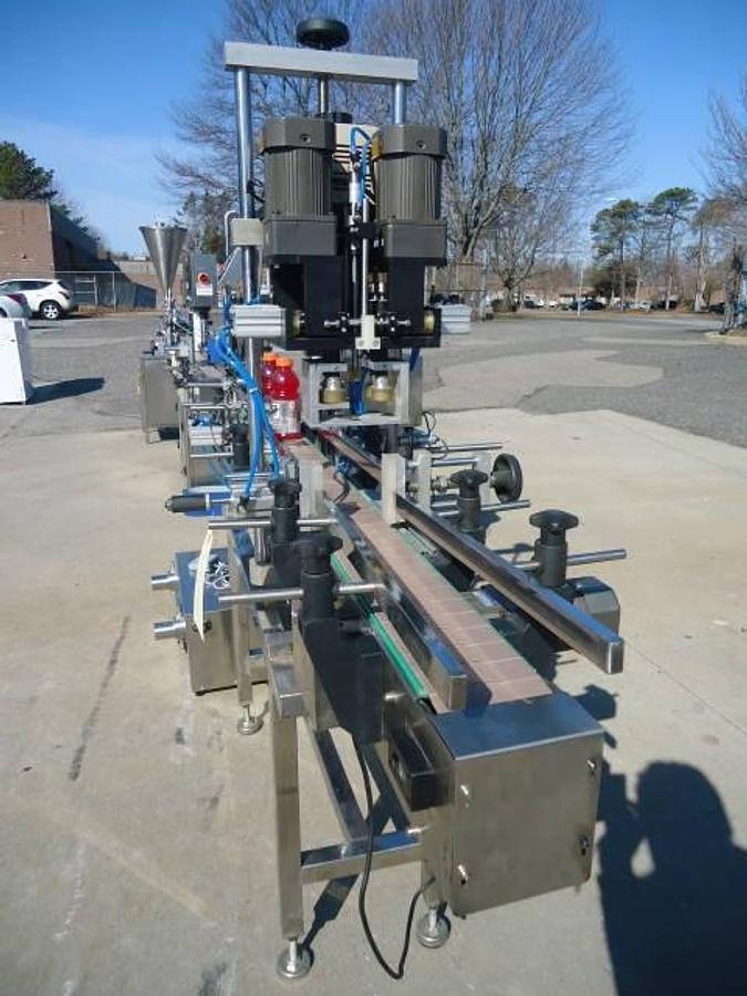 Used Ocean Packing Two Head Pump Style Stainless Steel Filling And Capping Machine