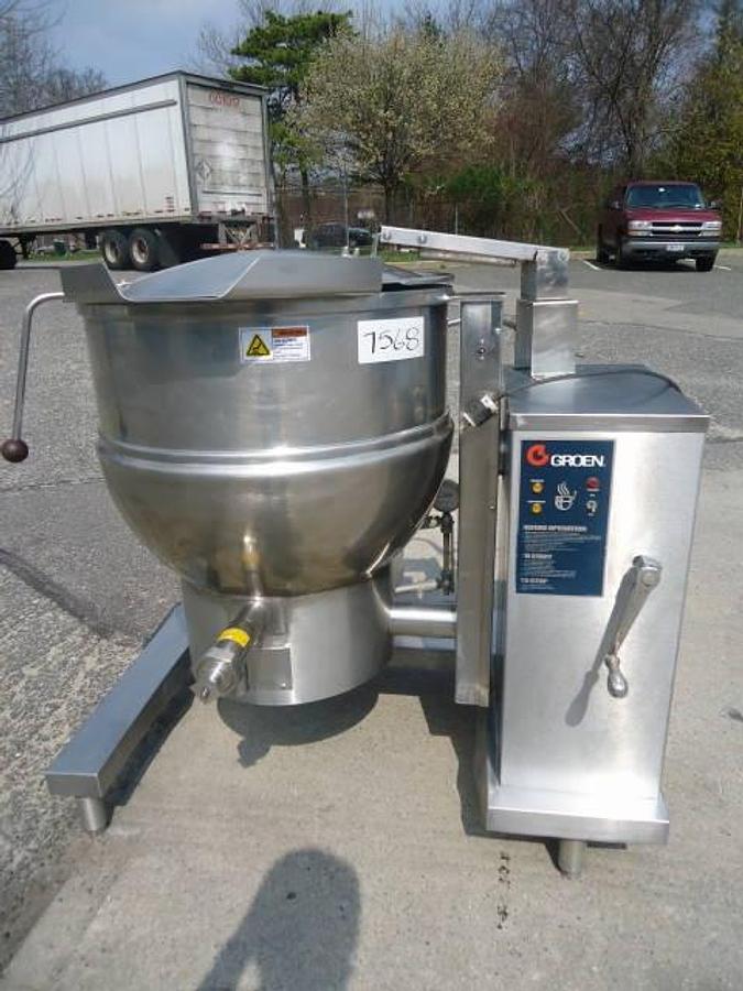 Used 40 Gallon Groen Stainless Steel Self-Contained Gas-Fired Kettle