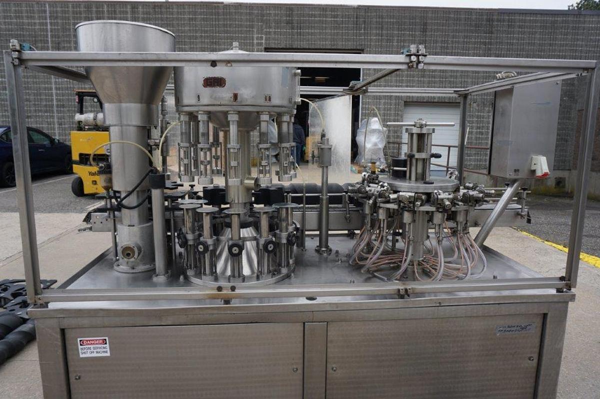 Used GAI Wine Monoblock Rinsing, Filling and Corking Line