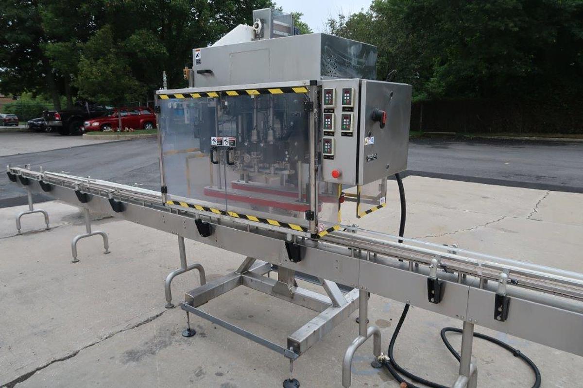 Used Filling Equipment Co. Six (6) Spindle Inline Automatic Screw Capping Machine, 120 PM