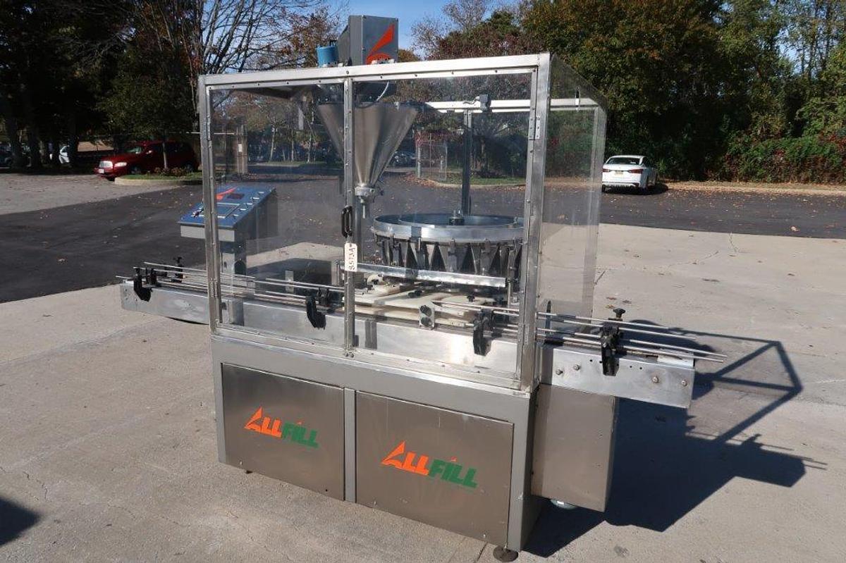 Used All Fill Model R18 High Speed Rotary Filling Machine, Auger Head