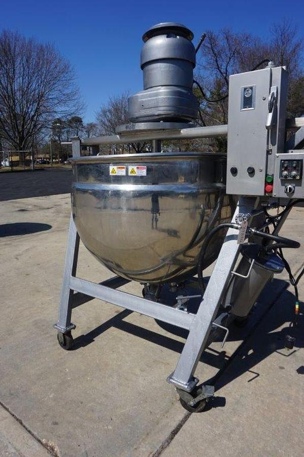 Used 200 Gallon Lee SS Jacketed Scraper Agitated Kettle, Tilt-Out Agitator