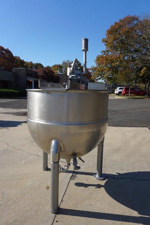 Used 150 Gallon Groen Stainless Hemispherical Kettle, 100 PSI Jacket