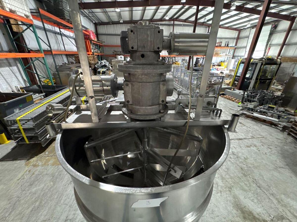 Used 300 Gallon Groen 316 SS Dual Motion Kettle, 80 PSI Jacket