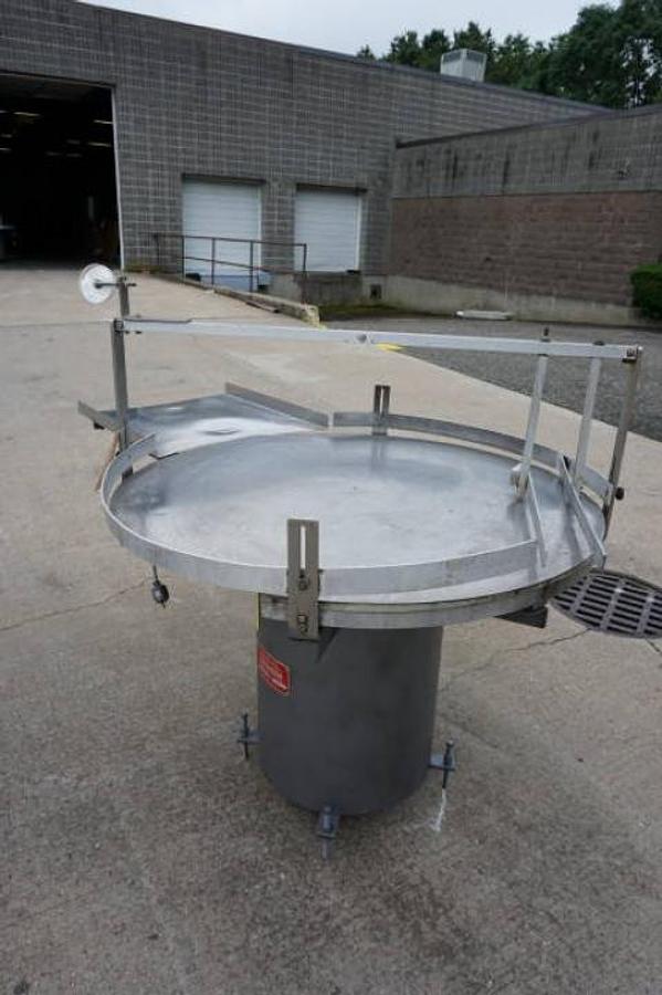 Used 48 In. Kaps All Rotary Unscrambling/Accumulating Table, with Unscrambling Shelf