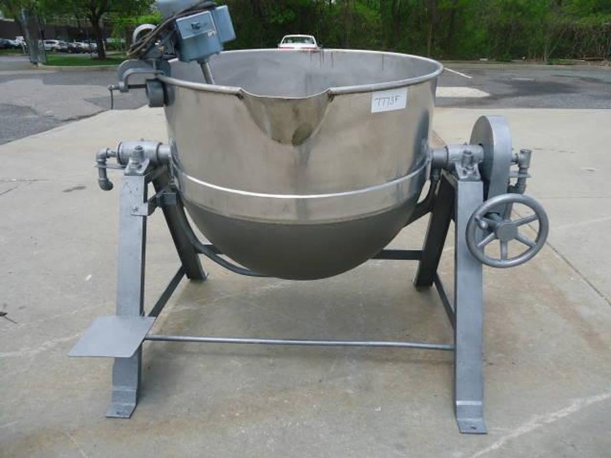 Used 150 Gallon Lee Stainless Steel Jacketed Tilt Kettle-