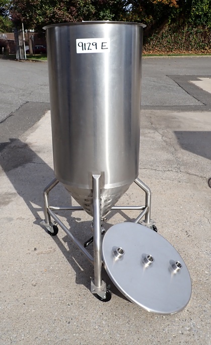 Used 60 Gallon Tank with Jacketed Cone Bottom, Portable