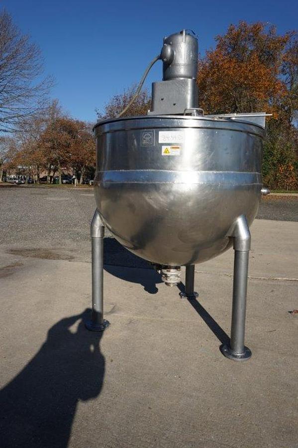 Used 200 Gallon Groen Scraper Agitated Hemispherical Kettle, 100 PSI Jacket