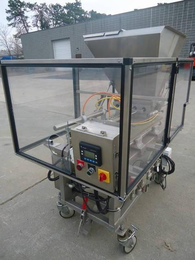 Used Hinds Bock 4p-04 Four Head Filler/Depositer, Stainless Steel