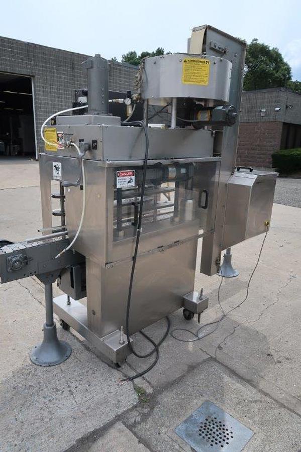 Used Kaps-All A6 Automatic Stainless Screw Capping Machine, 200 per minute