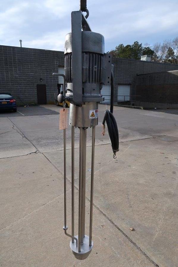 Used 5HP Stainless Steel Homogenizing Mixer, 40 In. Long Shaft