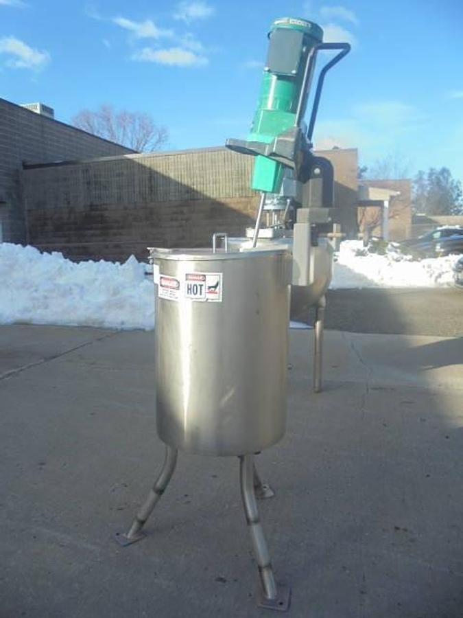Used 15 Gallon SFI Stainless Steel Jacketed Mix kettle, 150 PSI Jacket