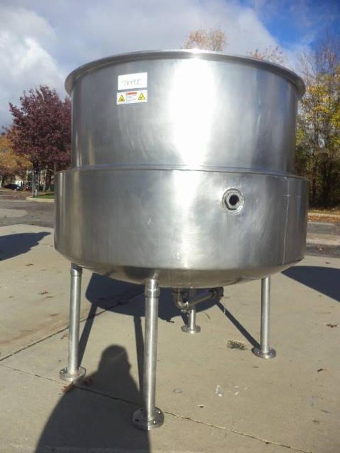 Used 350 Gallon Stainless Steel Jacketed Kettle, Dished  Bottom
