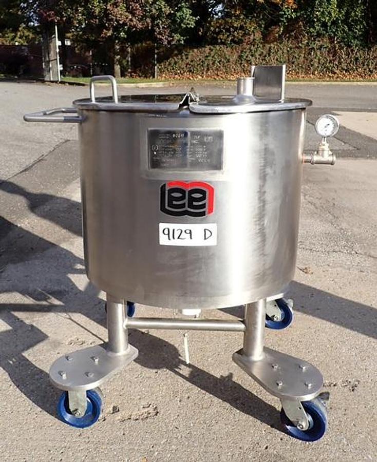 Used Lee 25 Gallon 316 SS Jacketed Tank, Portable