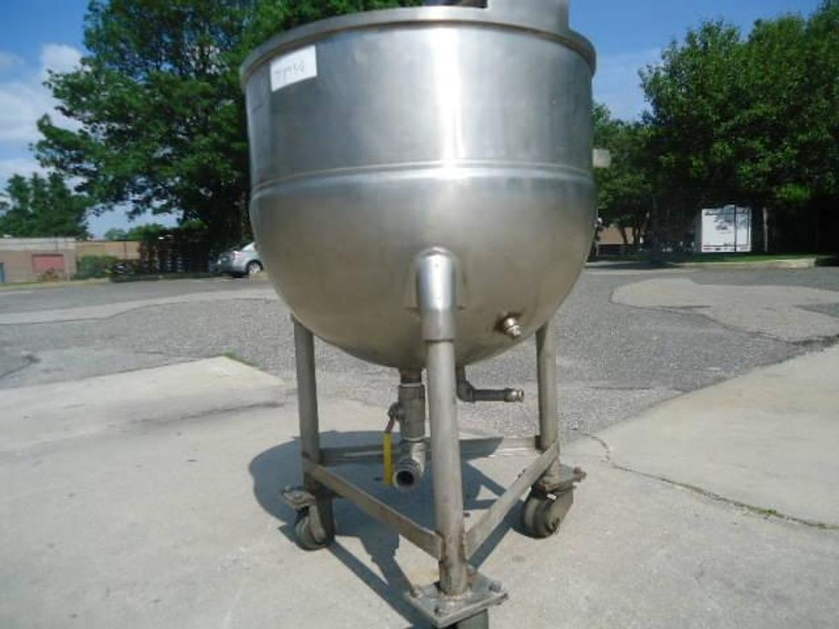 Used 100 Gallon Groen Stainless Hemispherical Kettle, 40 Psi Jacket