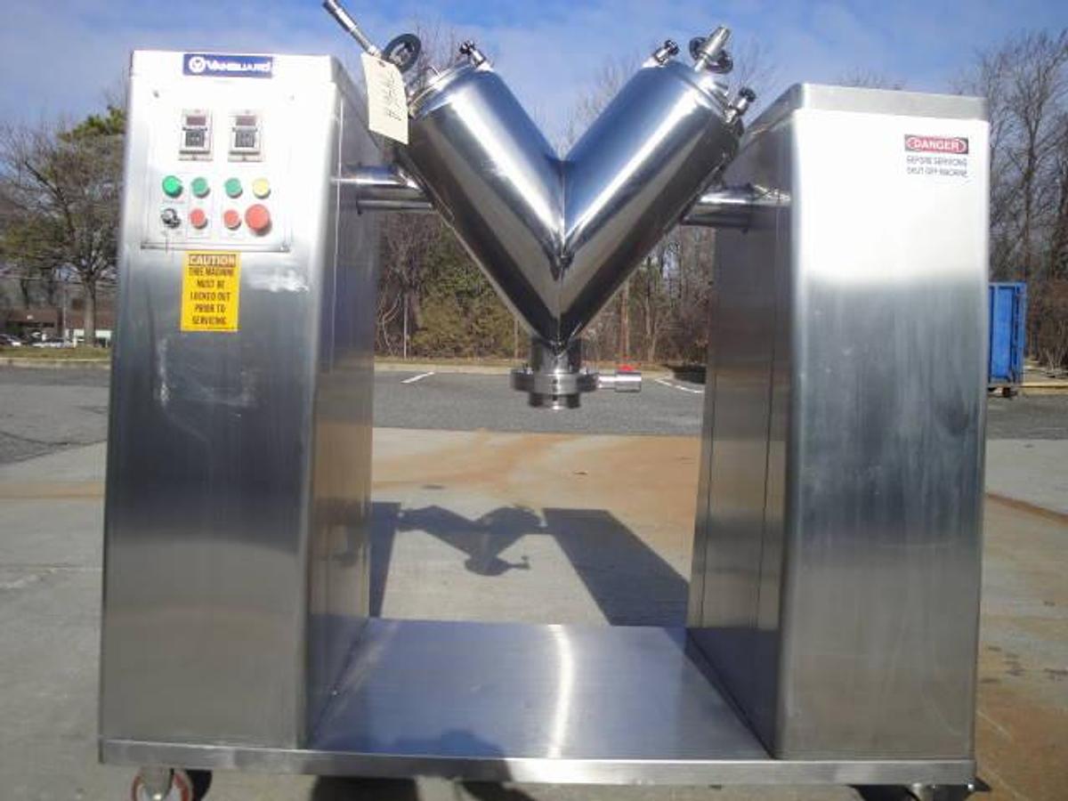 Used 1 Cu.ft. Stainless Sanitary Twin Shell “V” Blender With Intensifier Bar