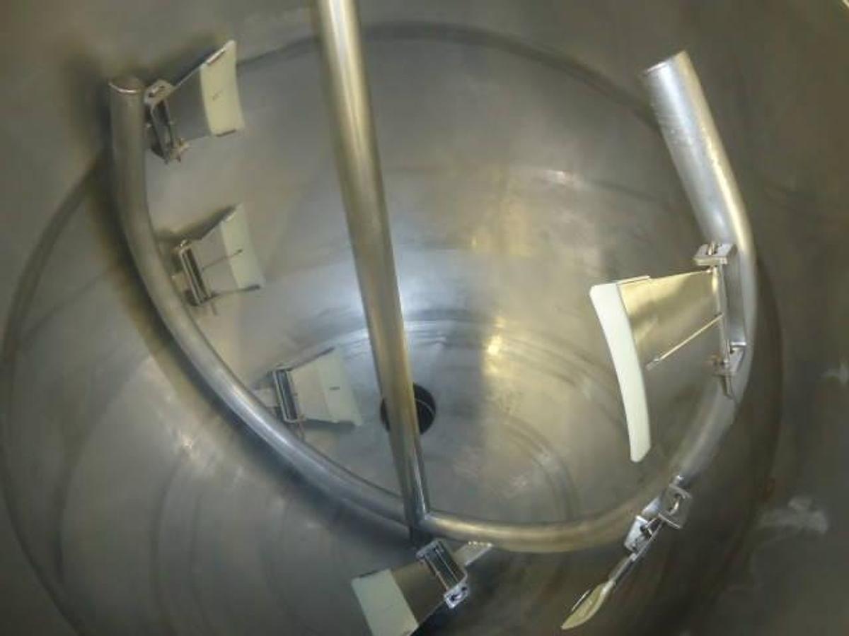 Used 350 Gallon Hamilton 316 Stainless Hemispherical Inclined Agitated Kettle, 110 Psi Jacket