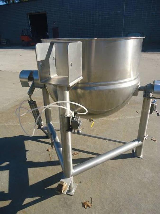 Used 150 Gallon Lee Stainless Steel Hemispherical Tilt Kettle