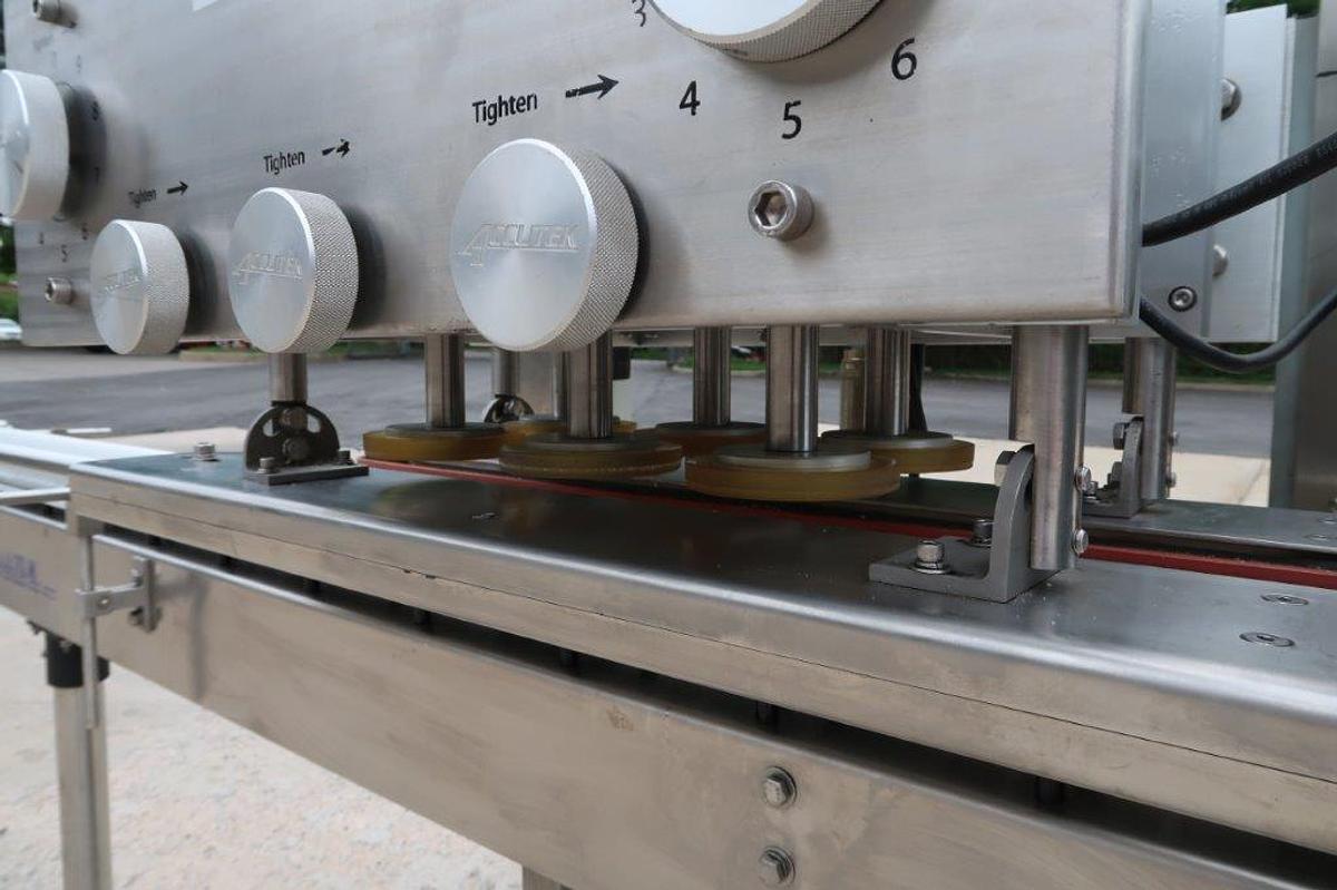 Used Accutek Six (6) Spindle Cap Portable Tightener/Retorquer, Single Phase Electrics