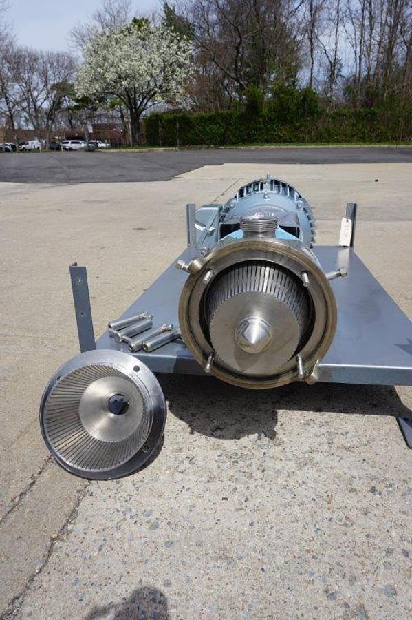 Used Waukesha 15 HP Stainless Horizontal Colloid Mill,  Grooved Rotor/Stator