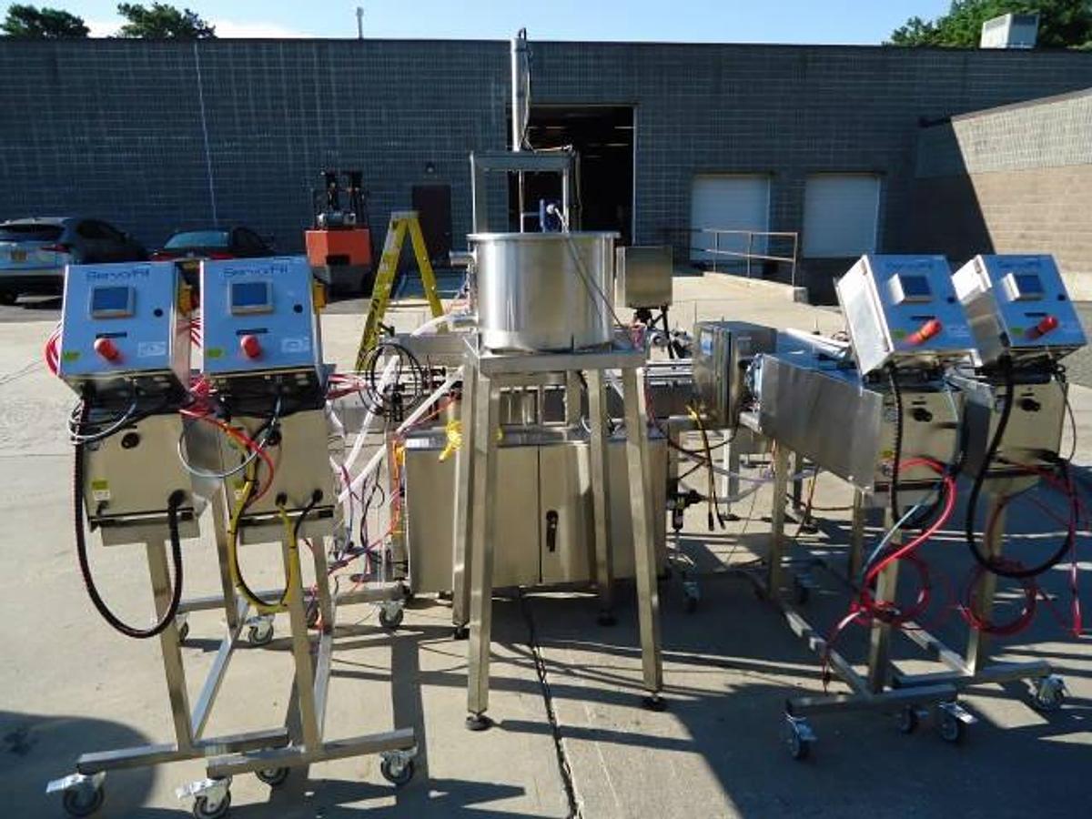 Used Oden “Servo/Fill” Four Head Stainless Modular Automatic Filling System, UNUSED