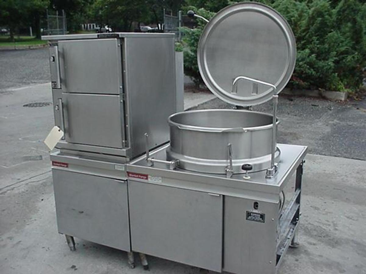 Used 40 Gallon Market Forge Tilting Kettle With Convection Steam Cooker