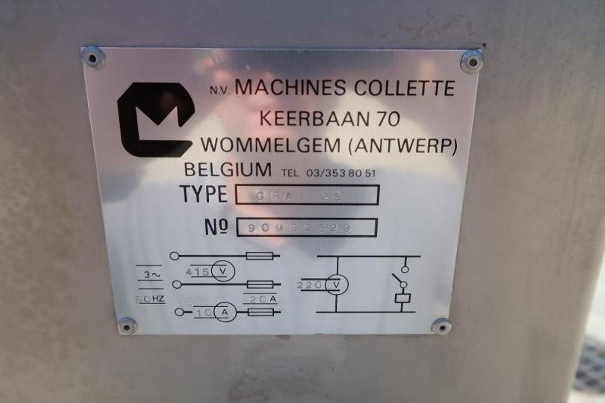 Used Collette Gral 25 Stainless Steel High Shear Mixer Granulator