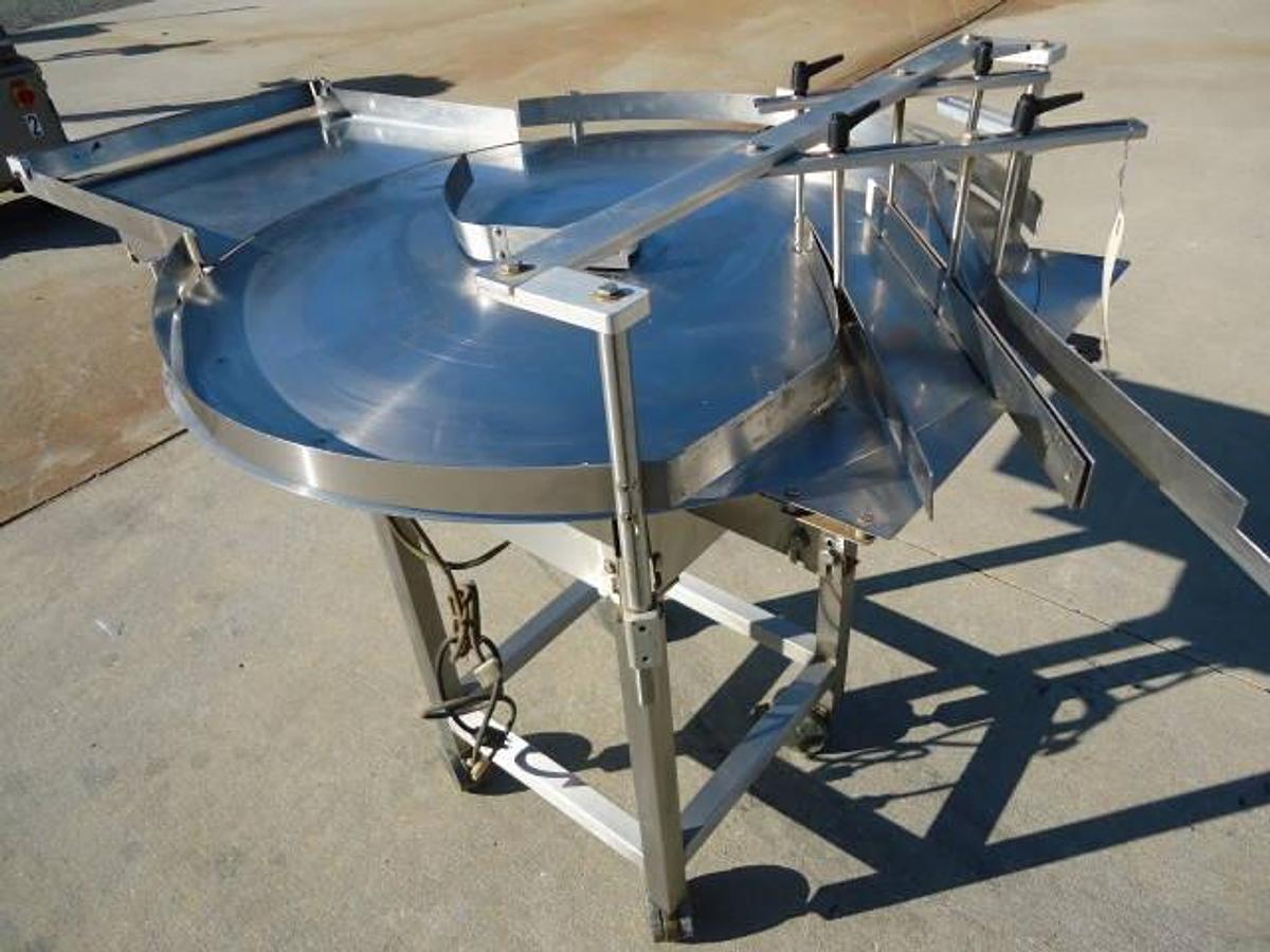 Used 36 In. Diameter Deitz/Pharmafill Stainless Steel Rotary Unscrambling/Accumulating Table