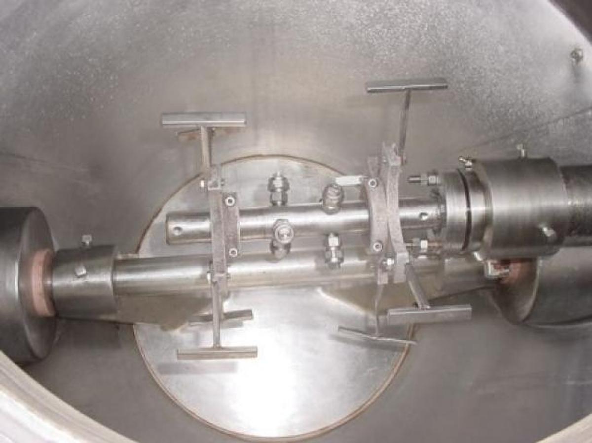 Used 10 Cu. Ft. Gemco SS Double Cone Blender w/Liquids/Solids Bar