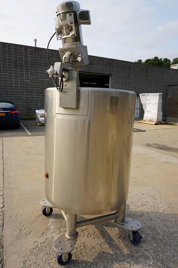 Used 100 Gallon Lee 316 SS Jacketed Mix Tank, 100 PSI