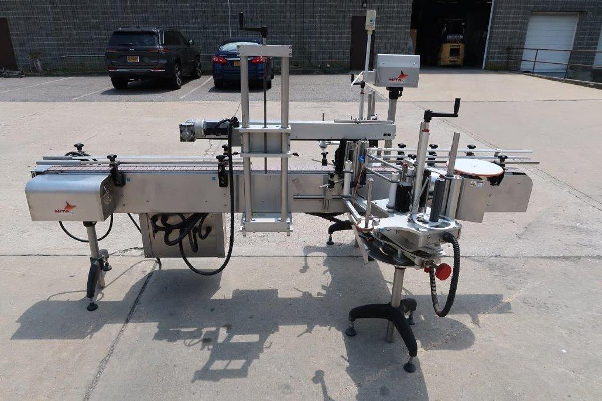 Used Nita XP200T Front and Back Pressure Sensitive Labeler, SS