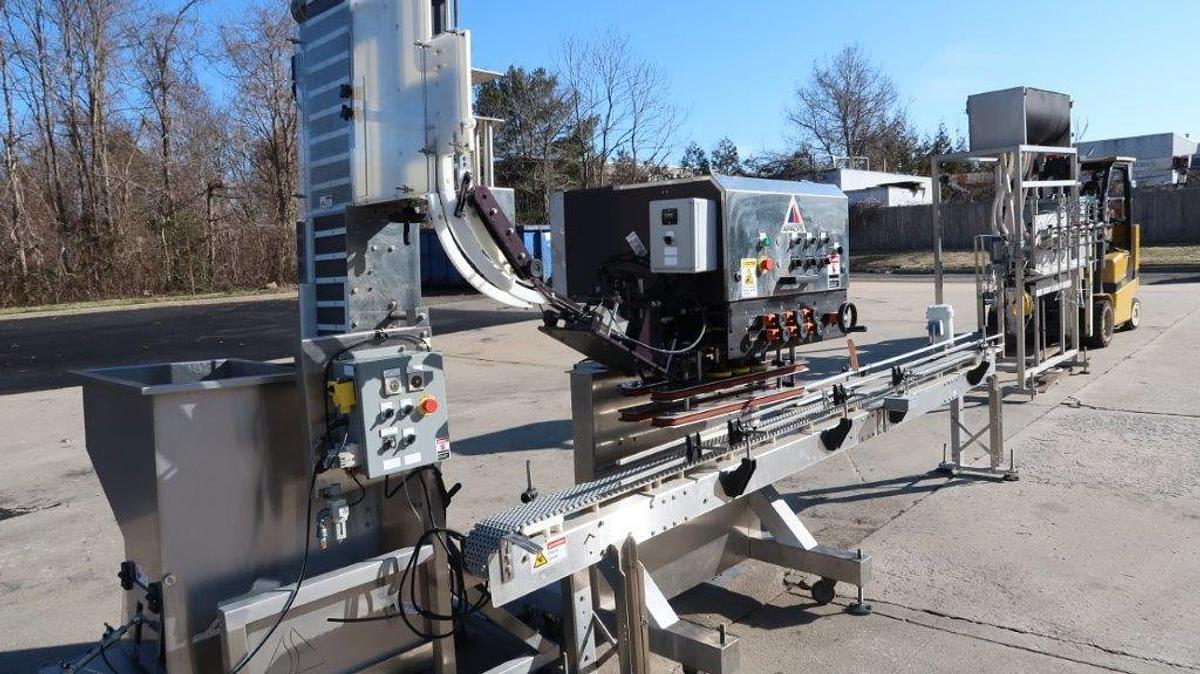 Used Apacks Six Spindle Automatic Screw Capping Machine with Cap Elevator, 200 per minute