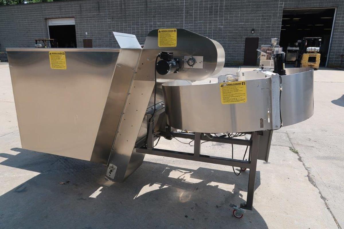 Used Kaps-All AU-6C Plastic Bottle Unscrambler, 300 per minute