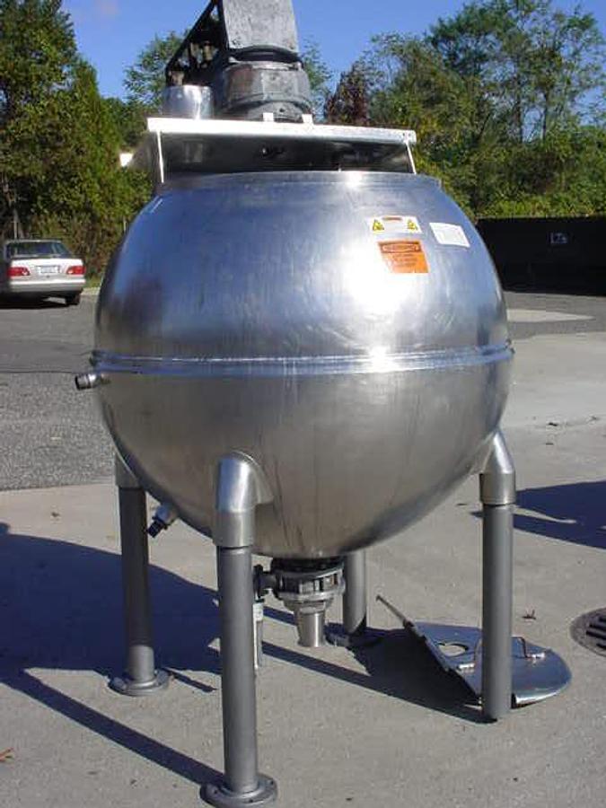 Used 200 Gallon Groen Ina Inclined Agitated Kettle, 100 Psi Jacket