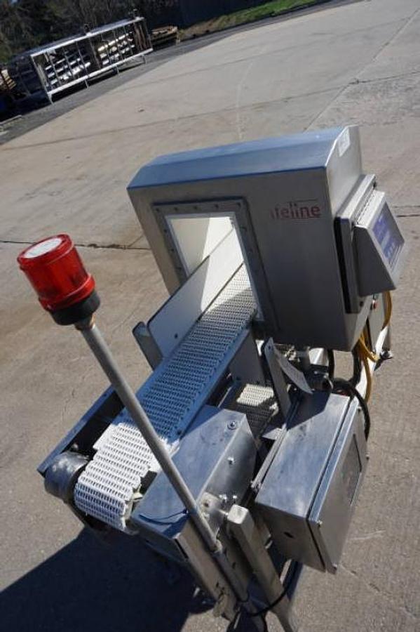 Used Safeline 8 In. Wide x 12 In. High SS Conveyorized Metal Detector