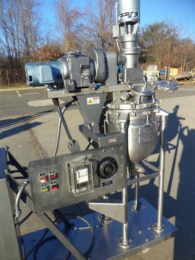 Used 10 Gallon Greerco “Agi-Mixer” Triple Motion Kettle with Homogenizing, 316 Stainless Steel