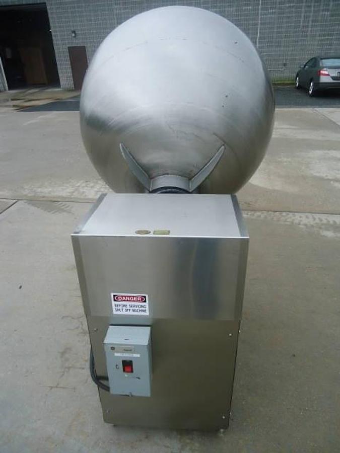 Used 42 In. Burkhard Stainless Steel Coating Pan, Stainless Steel Base