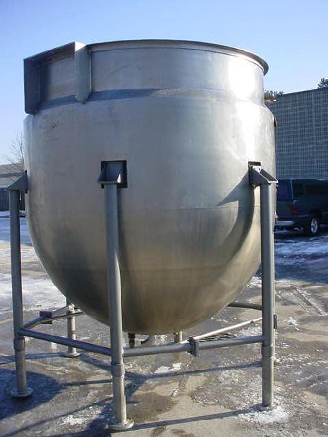 Used 2,000 Gallon Lee Ss Jacketed Hemispherical Kettle, 316 Ss