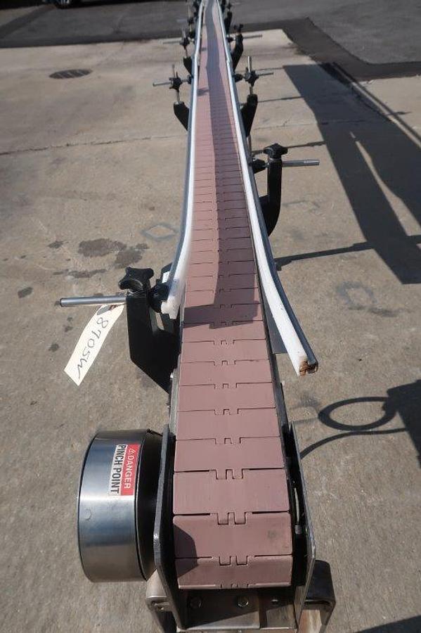 Used Garvey 21 Ft Long Stainless Steel Motorized Bottle Conveyor, Variable Speed