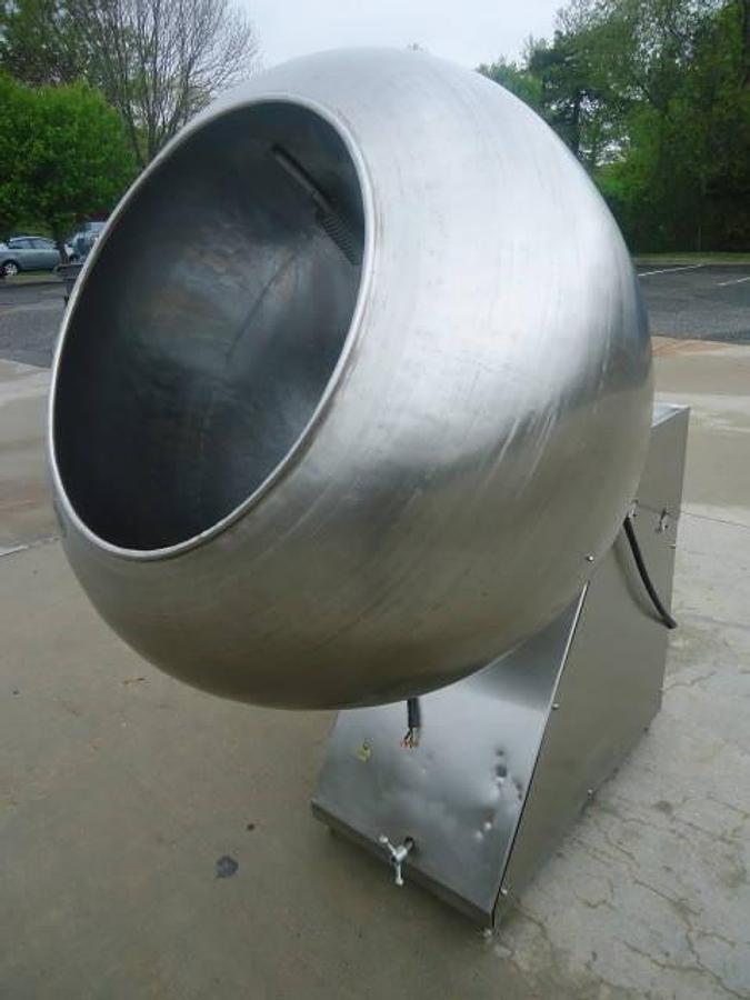 Used 42 In. Burkhard Stainless Steel Coating Pan, Stainless Steel Base