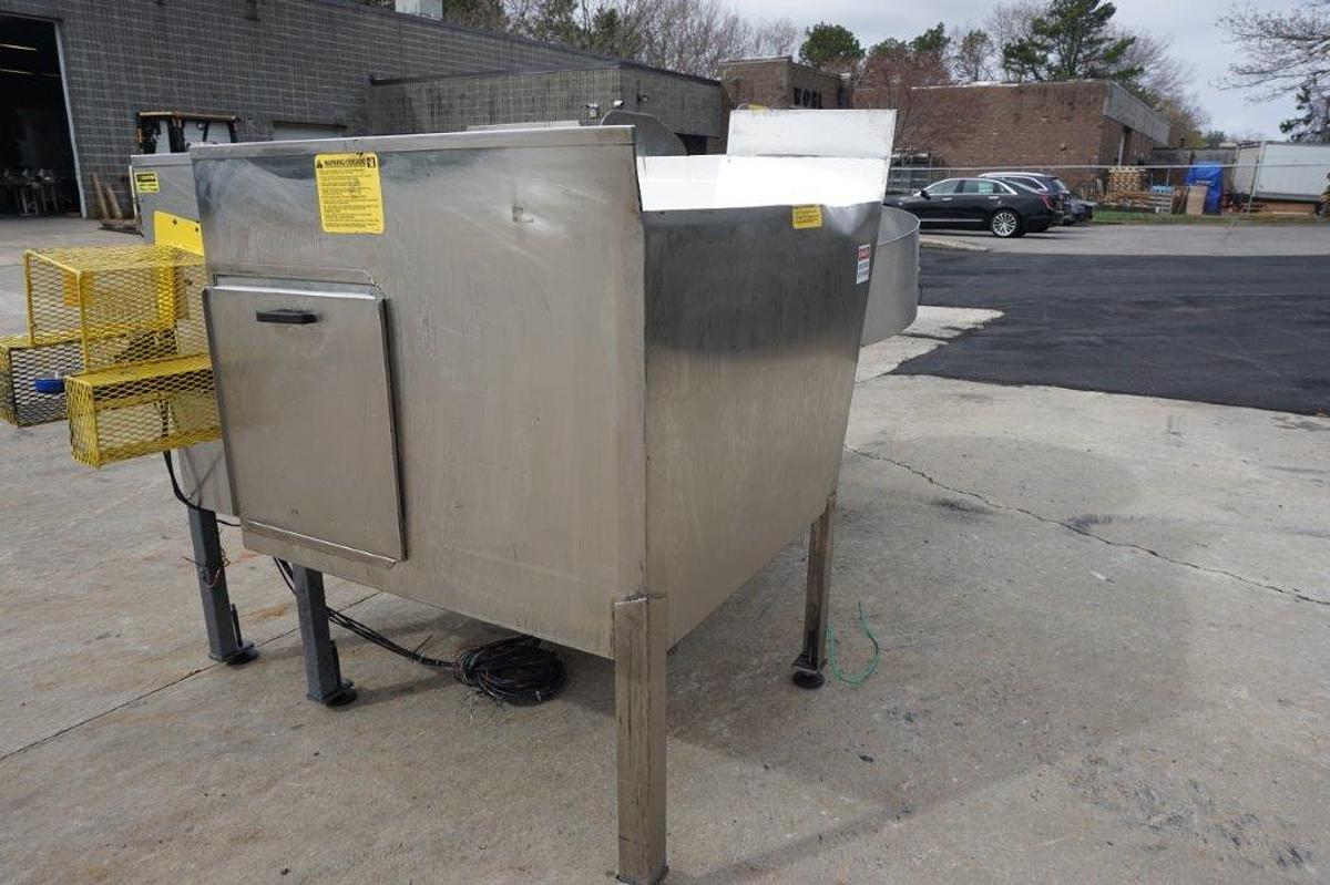Used Kaps-All AU-6 Plastic Bottle Unscrambler approx. 48 in. diameter Pre-Feeder Bowl