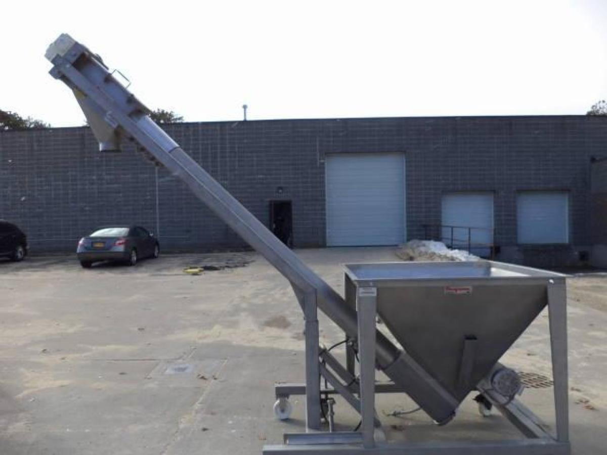 Used Flexicon portable screw conveyor system, all stainless