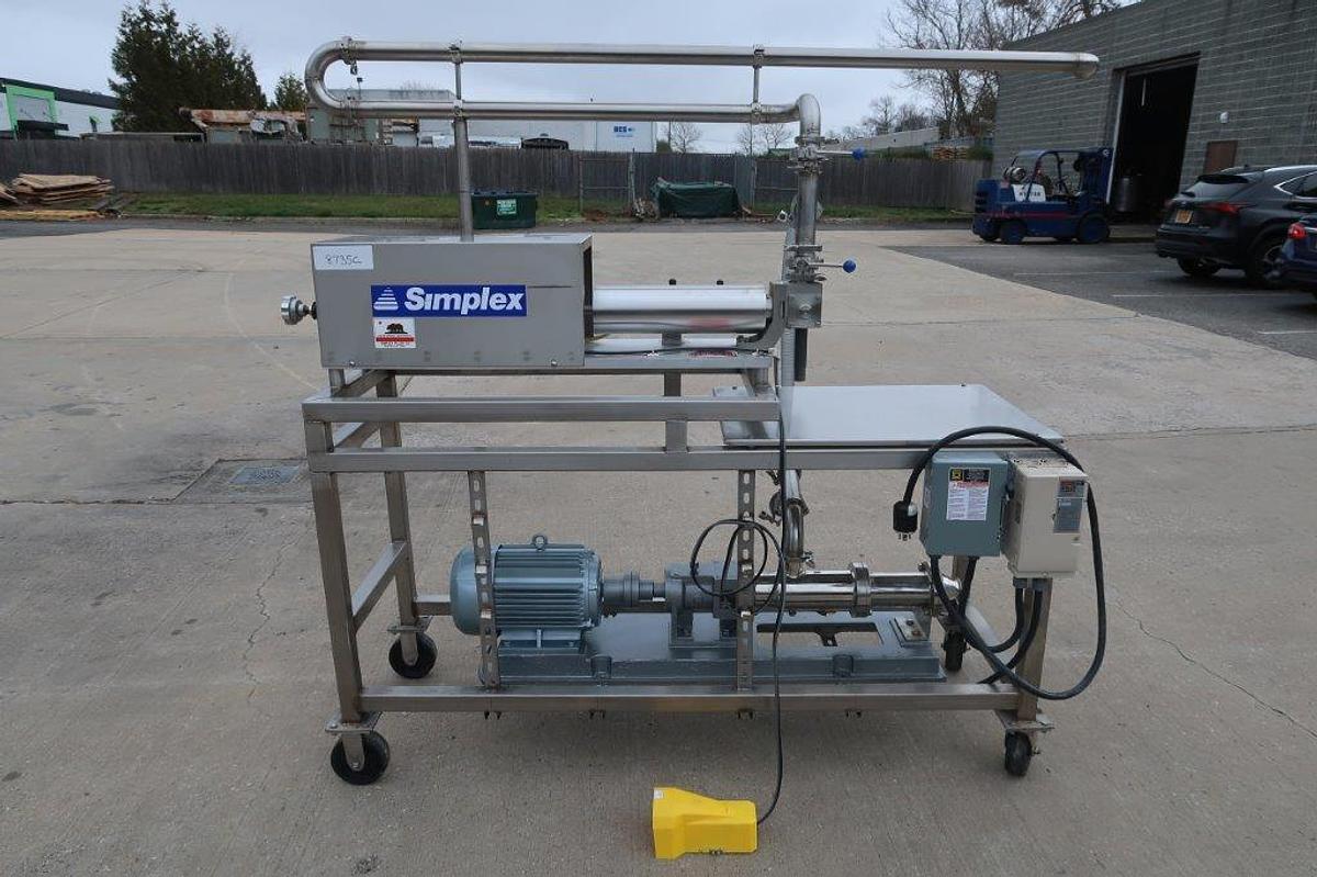 Used Simplex AV-100 Piston Filler with Progressive Cavity Feed Pump, Portable