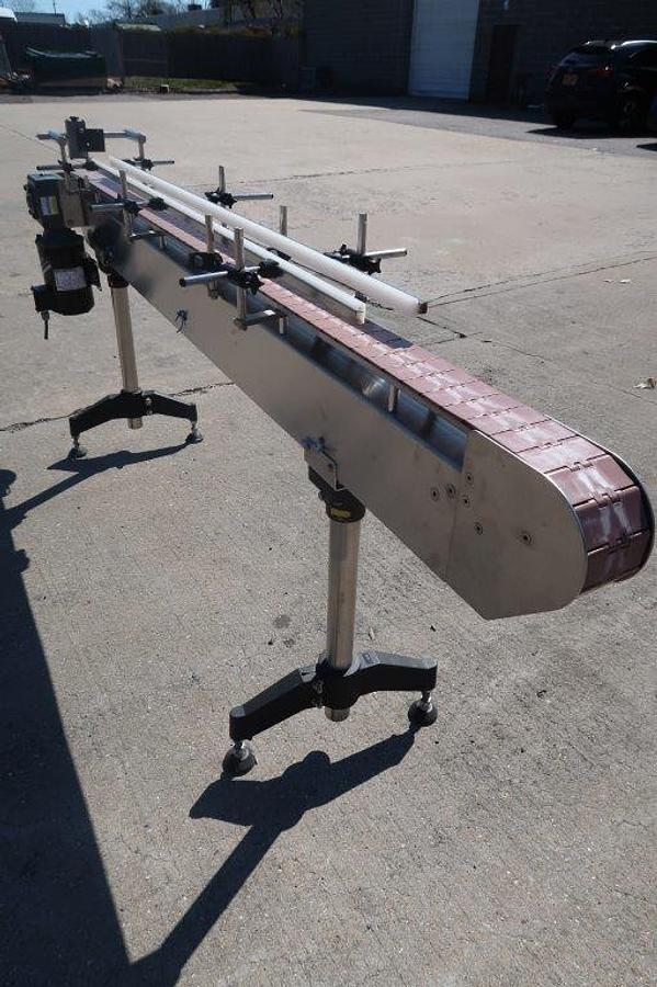 Used 84 In. Long SS Motorized Bottle Conveyor