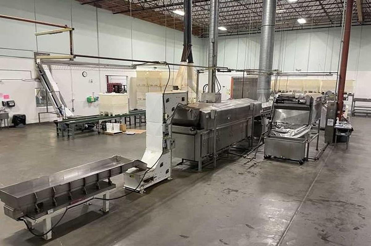 Used Heat and Control Frying Line, with Tunnel and Seasoner