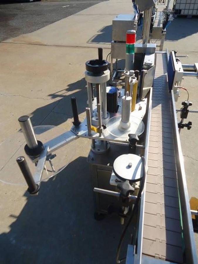Used Ocean Packing Automatic Spot/Wraparound Pressure Sensitive Labeler, Stainless