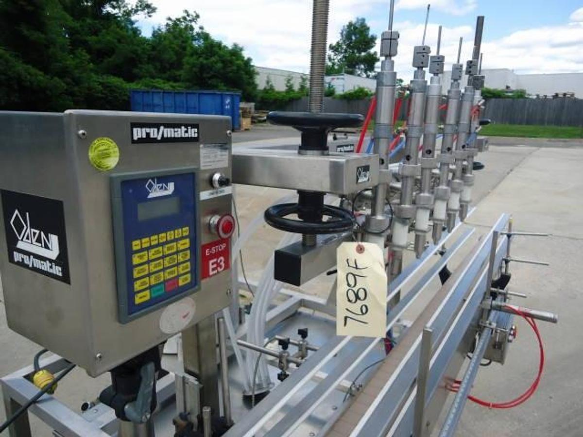 Used Oden Pro/Matic Six Head Automatic Filler, Stainless Steel