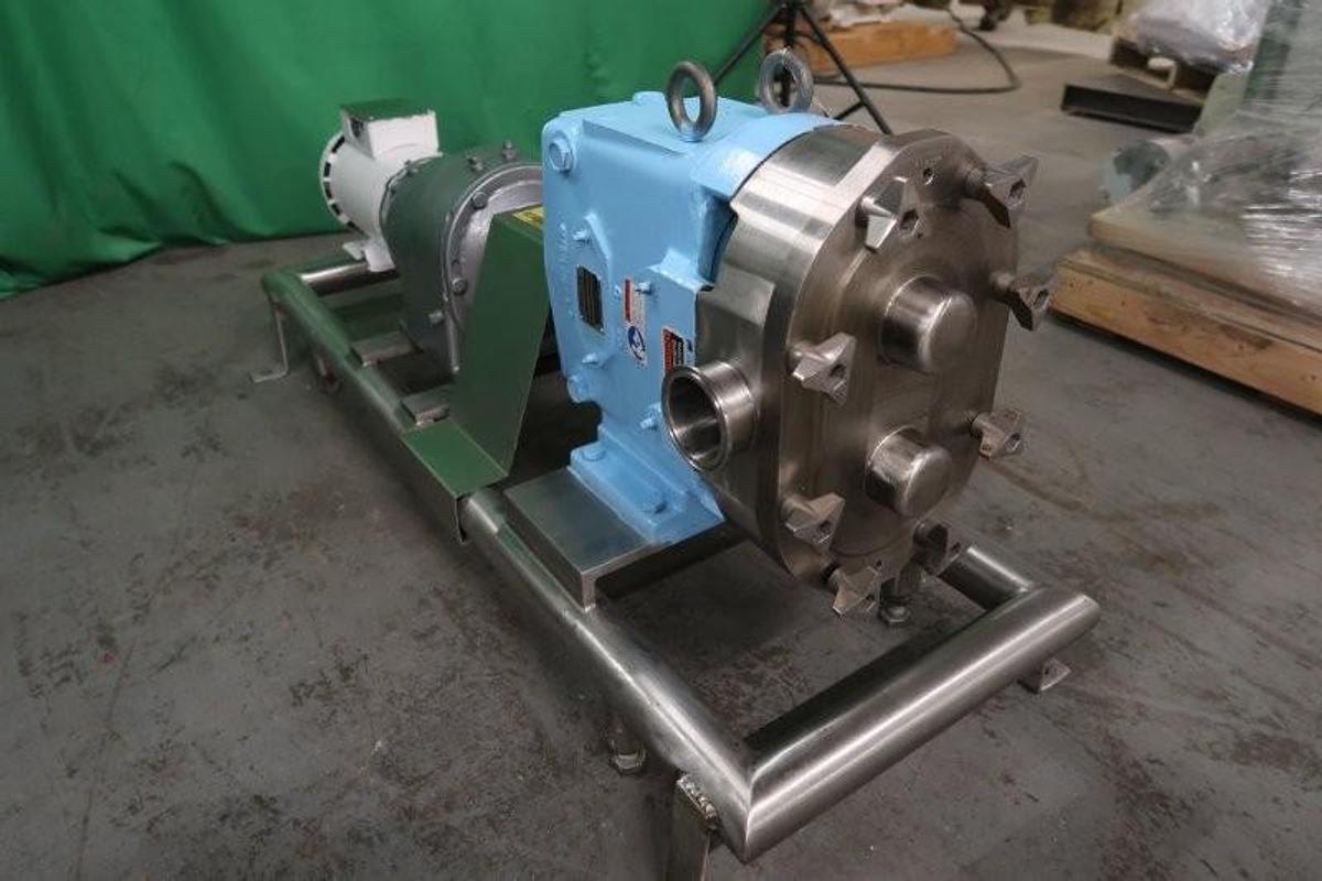 Used Waukesha 60 Stainless Positive Displacement Pump, Tri-Clamp Ports